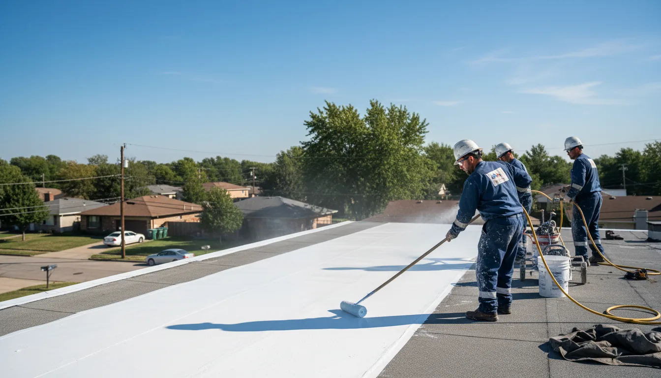Commercial roof coating in Red Oak, OK near me